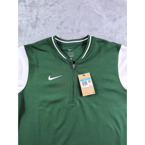 Nike Dri-FIT Quarter Zip Pullover Mens Medium Green White Long Sleeve FJ9549-341 - Picture 2 of 13